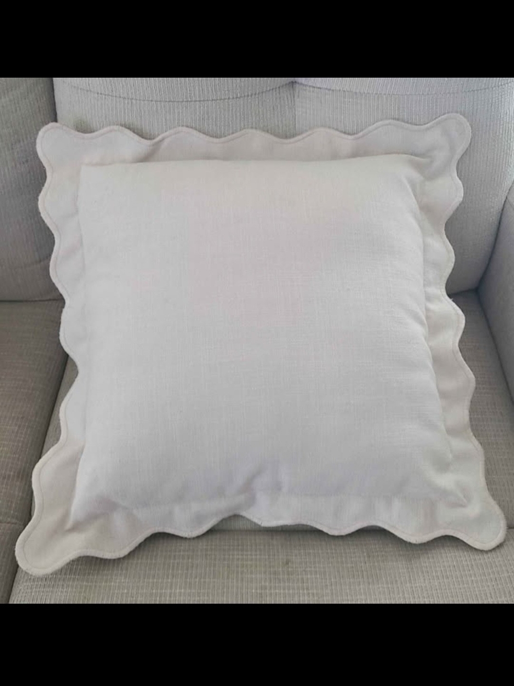 Mainstays White Scalloped Edge Throw Pillow